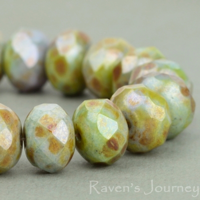 Rondelle (9x6mm) Greenstone Finish #2