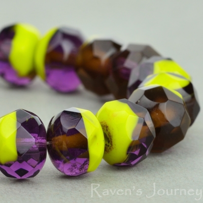 Rondelle (9x6mm) Purple Gaspeite Opaque Transparent