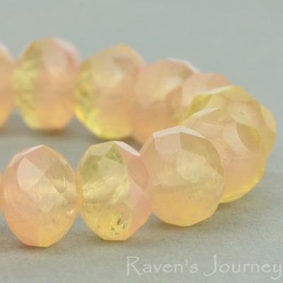 Rondelle (9x6mm) Yellow Pink Mix Opaline Transparent