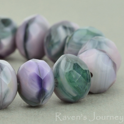 Rondelle (9x6mm) Purple Montana Blue Mix Opaque Transparent