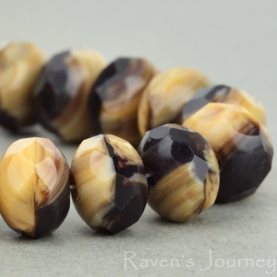 Rondelle (9x6mm) Ivory Garnet Mix Opaque Transparent-osx