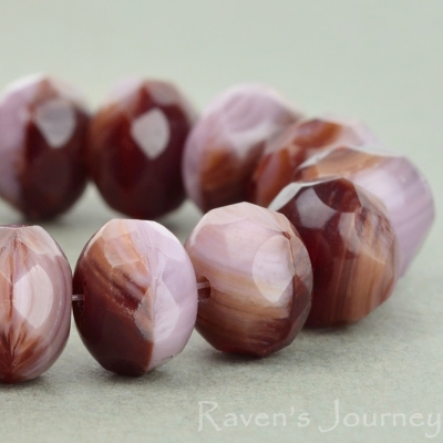 Rondelle (9x6mm) Red Purple Mix Opaque Transparent-osx