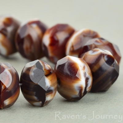 Rondelle (9x6mm) Red White Mix Opaque #2-osx
