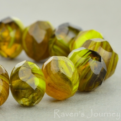 Rondelle (9x6mm) Gaspeite Amber Mix Opaque Transparent-osx