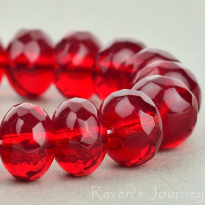 Rondelle (9x6mm) Ruby Transparent