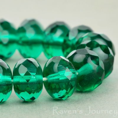 Rondelle (9x6mm) Emerald Transparent
