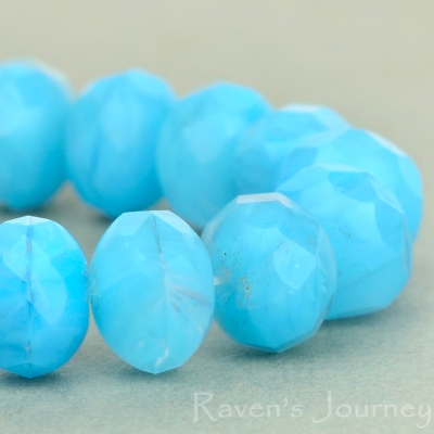 Rondelle (9x6mm) Blue Crystal Mix Opaque Transparent