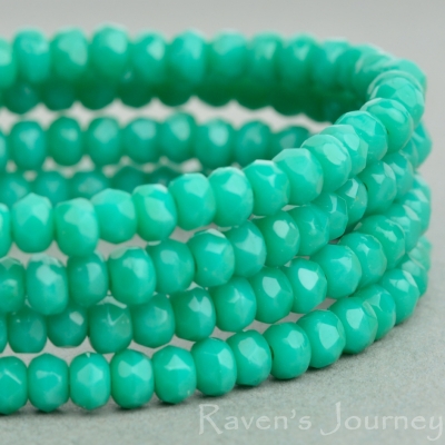 Rondelle (3x2mm) Turquoise Green Opaque