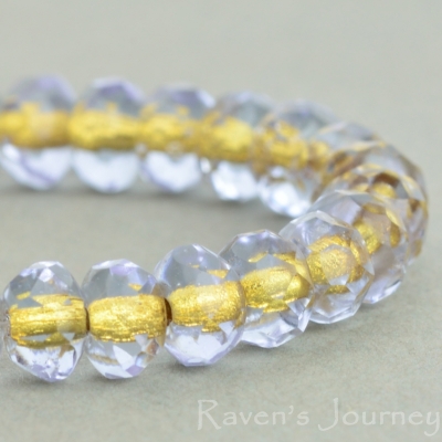 Rondelle (5x3mm) Light Fuchsia Transparent with 14k Gold Lined-osx