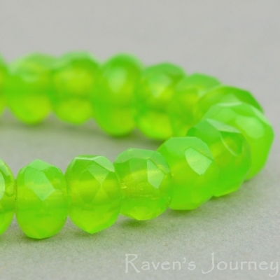 Rondelle (5x3mm) Green Opaline--osx