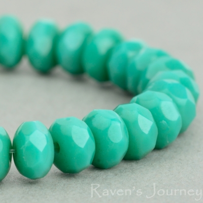 Rondelle (5x3mm) Turquoise Green Opaque