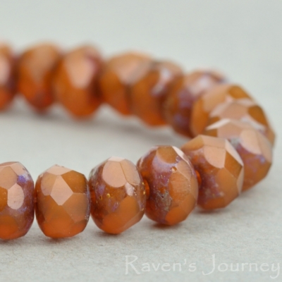Rondelle (5x3mm) Brown Opaline with Picasso Finish