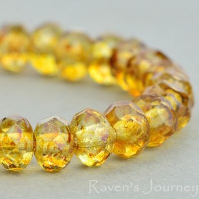 Rondelle (5x3mm) Crystal Transparent with Picasso Fullcoat (2)