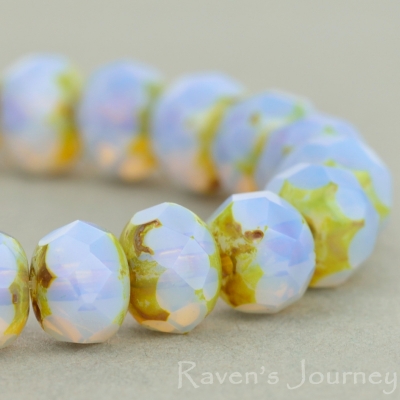 Rondelle (7x5mm) Blue Opaline with Picasso-osx