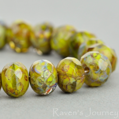 Rondelle (7x5mm) Gaspeite Crystal Mix Opaque Transparent-osx
