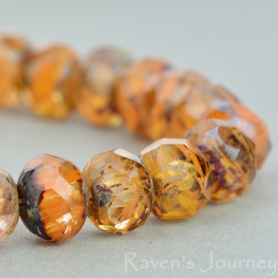 Rondelle (7x5mm) Mustard Crystal Mix Transparent-osx