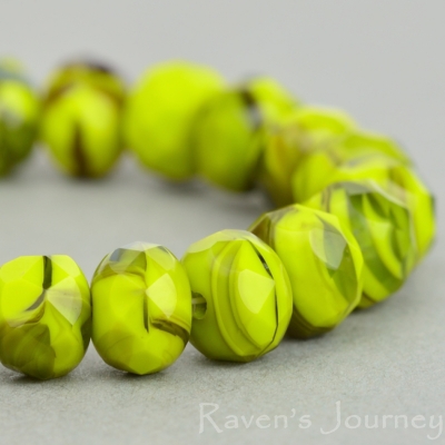 Rondelle (7x5mm) Gaspeite Olivine Brown Mix Opaque Transparent-osx