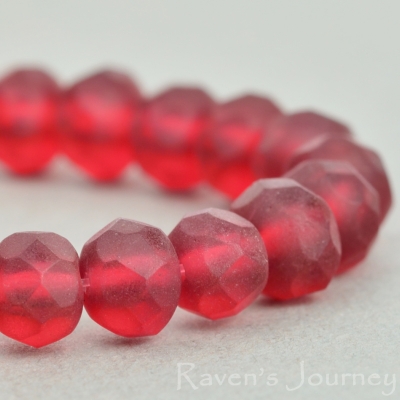 Rondelle (7x5mm) Cranberry Transparent Matte