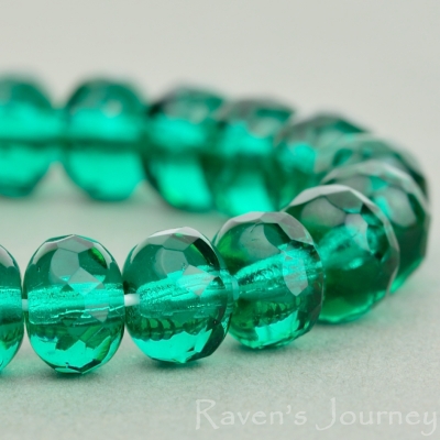 Rondelle (7x5mm) Emerald Green Transparent-osx
