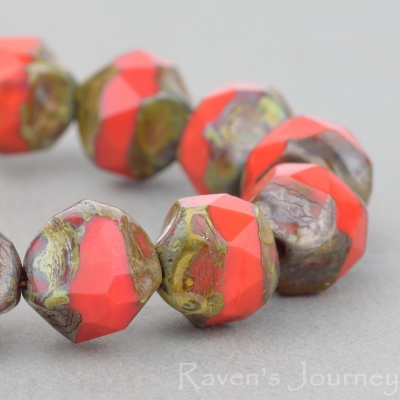 Baroque Central Cut (9mm) Red Opaque with Picasso Finish-osx
