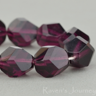 Nugget Cut (10mm) Deep Purple Transparent