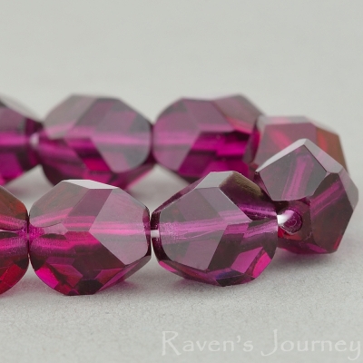 Nugget Cut (10mm) Fuchsia Transparent