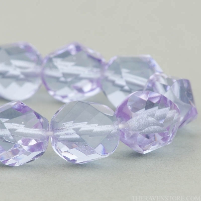 Spiral Faceted Round (10mm) Light Fuchsia Transparent-osx