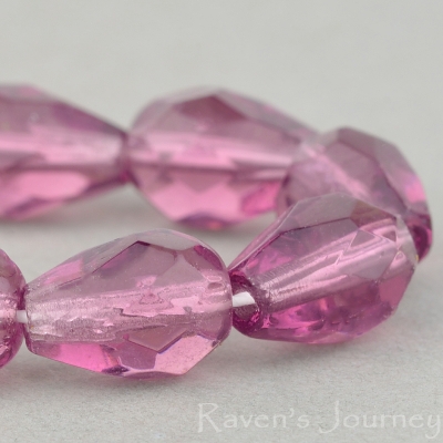 Faceted Drop (10x6mm) Amethyst Transparent