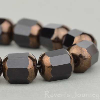 Cathedral Cut (10x9mm) Jet Opaque with Bronze Finish
