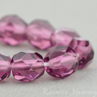 Round Faceted (6mm) Amethyst Transparent-osx