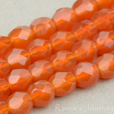 Round Faceted (4mm) Carnelian Opaline