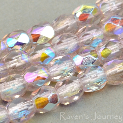 Round Faceted (4mm) Amethyst Transparent with AB 3