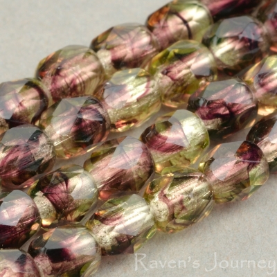Round Faceted (4mm) Amethyst Purple and Yellow Uranium Mix Transparent-osx