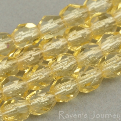 Round Faceted (4mm) Amber Transparent 3