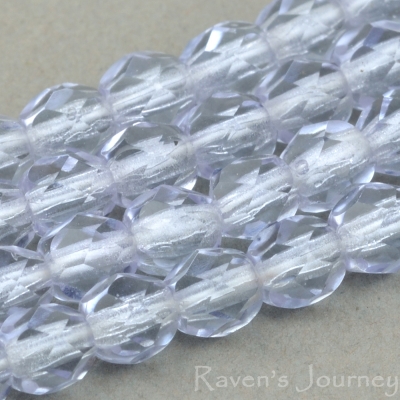 Round Faceted (4mm) Lavender Fuchsia Transparent-osx