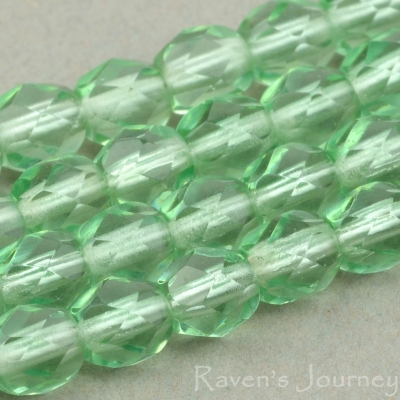 Round Faceted (4mm) Tourmaline Green Transparent-osx