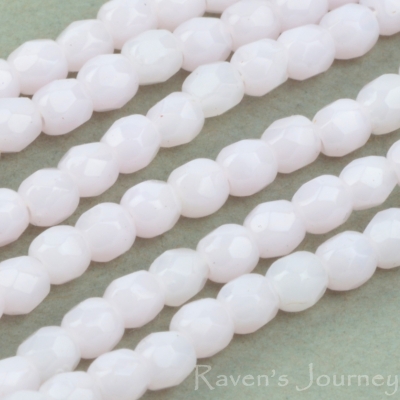 Round Faceted (3mm) Pink Opaline-osx