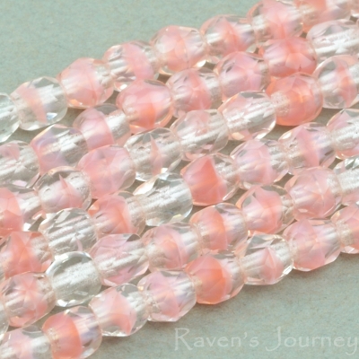 Round Faceted (3mm) Pink Crystal Mix Transparent Opaque 2