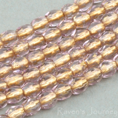 Round Faceted (3mm) Amethyst Transparent with Bronze Lining-osx
