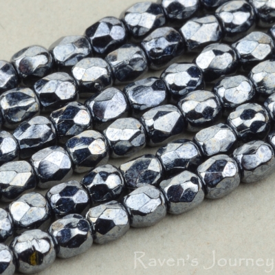 Round Faceted (3mm) Hematite Finish