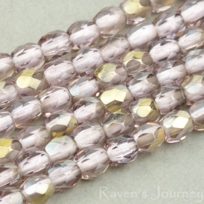 Round Faceted (3mm) Amethyst Transparent with Platinum Half-Coat-osx