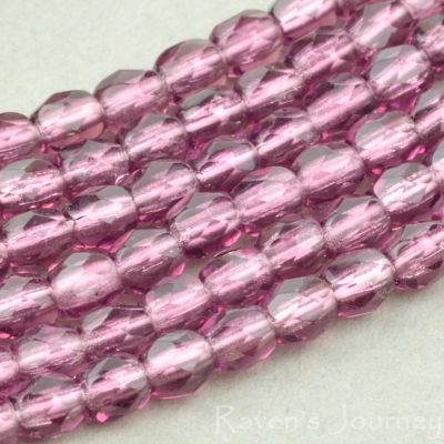 Round Faceted (3mm) Amethyst Transparent-osx