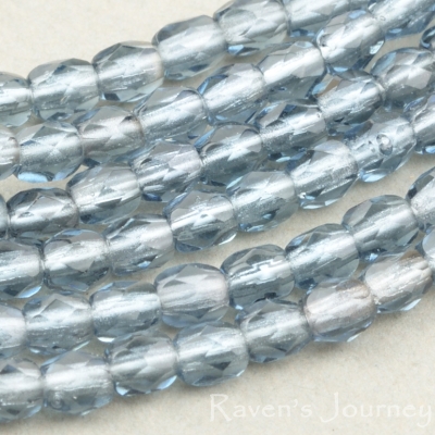 Round Faceted (3mm) Montana Blue Transparent-osx