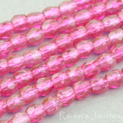 Round Faceted (3mm) Fuchsia Opaline-osx