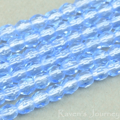 Round Faceted (3mm) Sapphire Blue Transparent