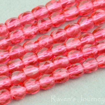 Round Faceted (3mm) Fuchsia Transparent-osx