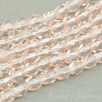 Round Faceted (3mm) Pink Transparent