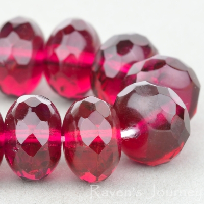 Rondelle (11x6mm) Fuchsia Transparent-osx