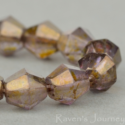 Bicone (6mm) Champagne Transparent with Luster-osx