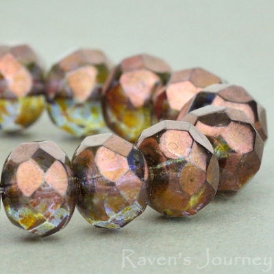 Rondelle (9x6mm) Crystal Transparent with Bronze